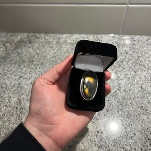 Gorgeous, huge statement Labradorite (Spectralite) sterling silver ring